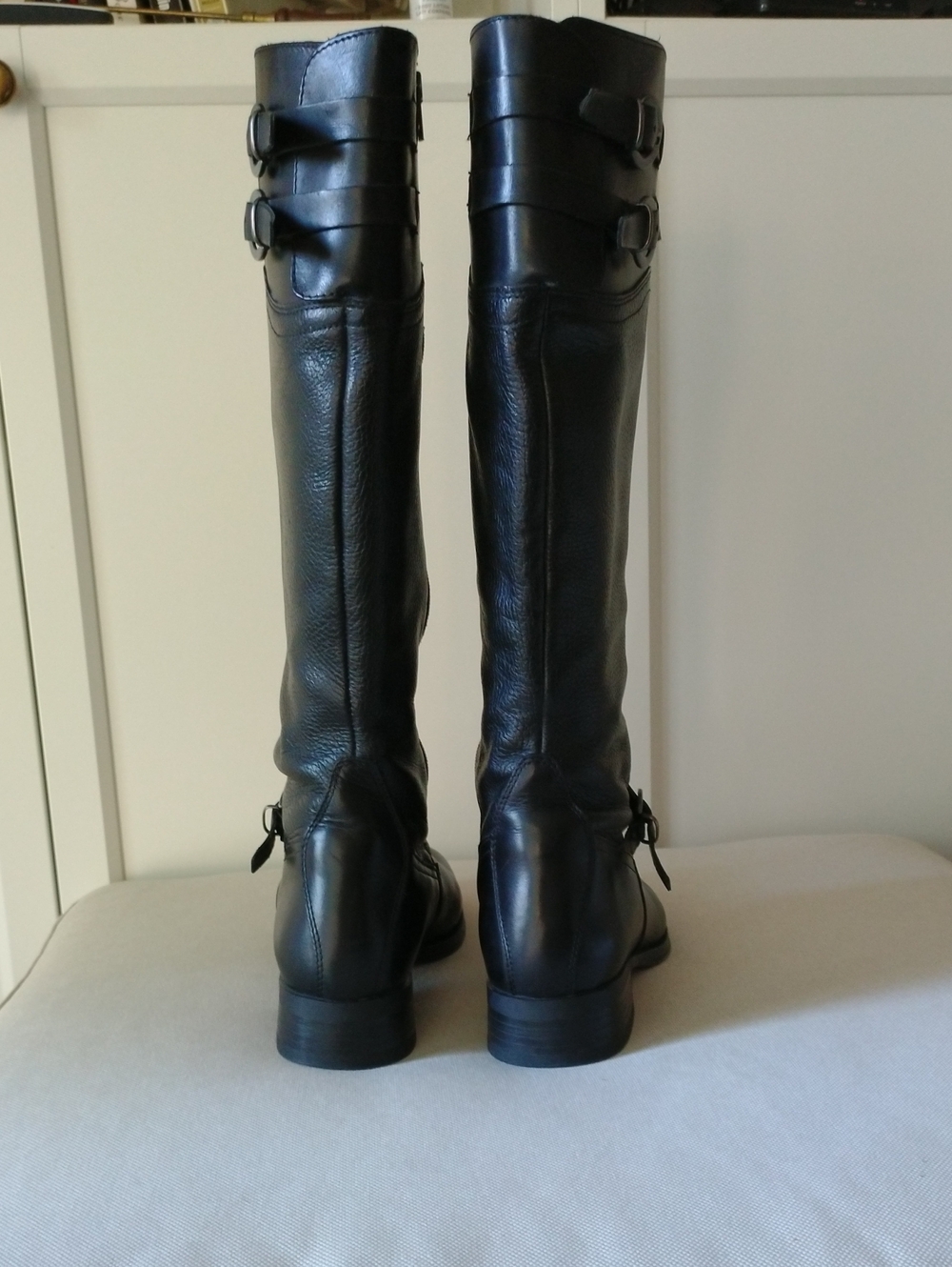Aldo Tall Black Leather Boots with buckles, size 40 - Picture 8 of 13
